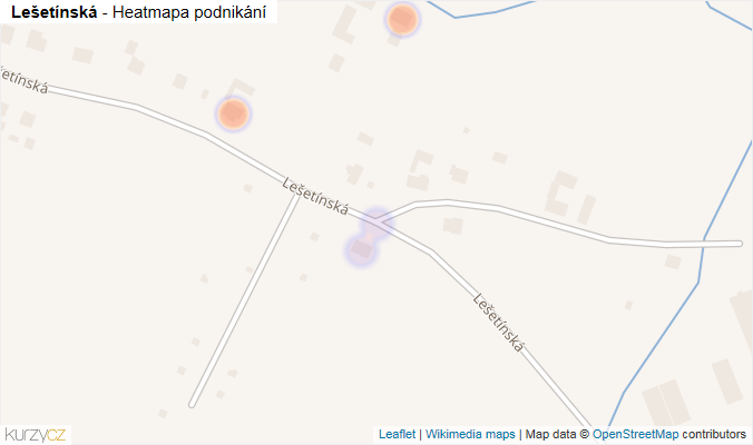 Mapa Lešetínská - Firmy v ulici.
