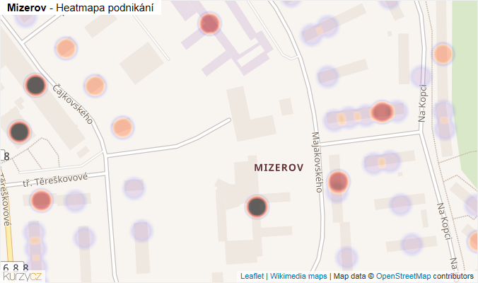 Mapa Mizerov - Firmy v části obce.