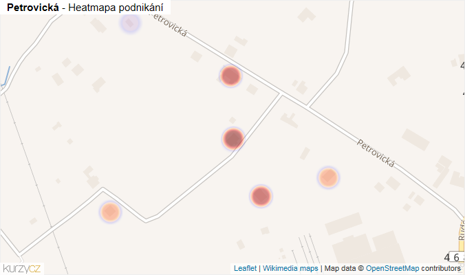 Mapa Petrovická - Firmy v ulici.