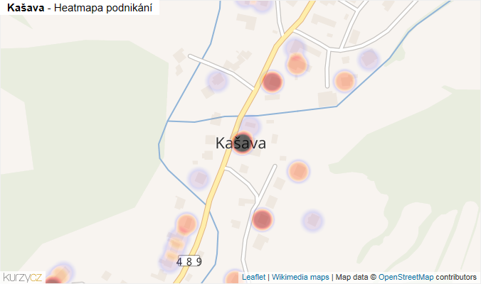 Mapa Kašava - Firmy v části obce.