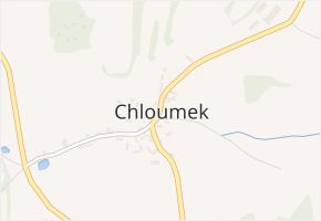 Chloumek v obci Kasejovice - mapa části obce