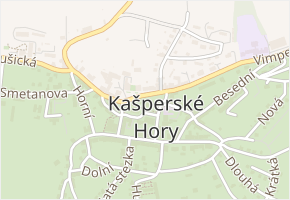 Náměstí v obci Kašperské Hory - mapa ulice