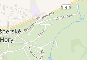 Nová v obci Kašperské Hory - mapa ulice