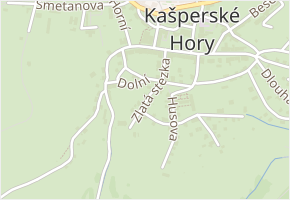Zlatá stezka v obci Kašperské Hory - mapa ulice