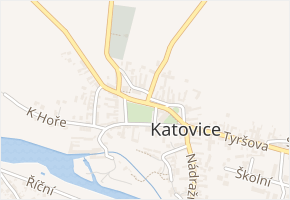 Husovo náměstí v obci Katovice - mapa ulice