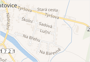 Luční v obci Katovice - mapa ulice