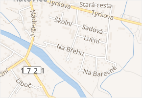 Na Břehu v obci Katovice - mapa ulice