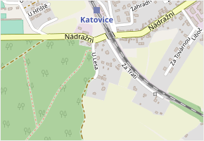 U Lesa v obci Katovice - mapa ulice