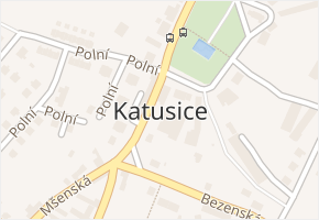 Katusice v obci Katusice - mapa části obce