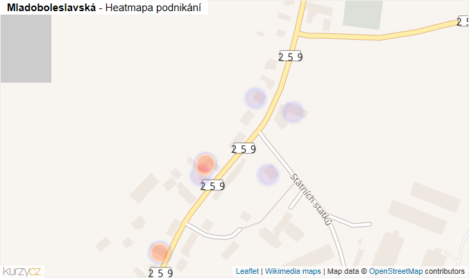 Mapa Mladoboleslavská - Firmy v ulici.
