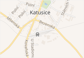 Nádražní v obci Katusice - mapa ulice