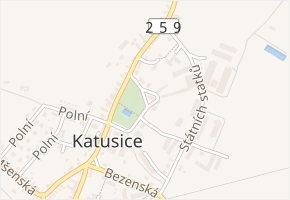 nám. Budovatelů v obci Katusice - mapa ulice