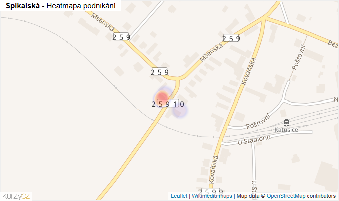 Mapa Spikalská - Firmy v ulici.