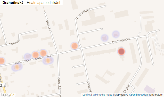 Mapa Drahotínská - Firmy v ulici.
