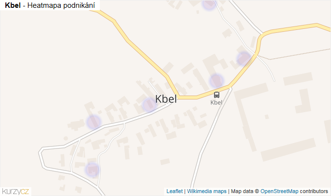 Mapa Kbel - Firmy v části obce.