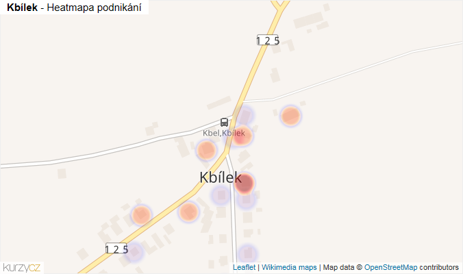 Mapa Kbílek - Firmy v části obce.