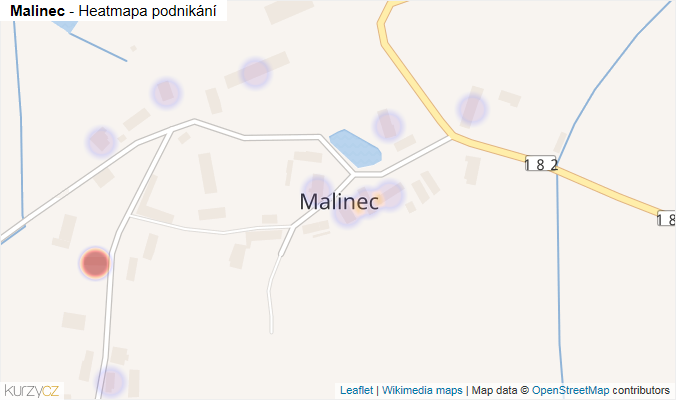 Mapa Malinec - Firmy v části obce.