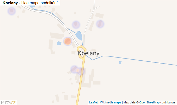 Mapa Kbelany - Firmy v části obce.