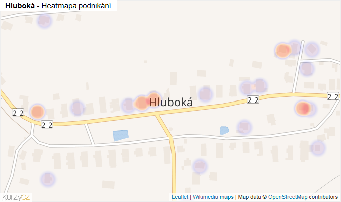 Mapa Hluboká - Firmy v části obce.