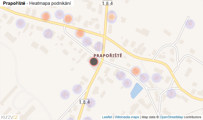 Mapa Prapořiště - Firmy v části obce.