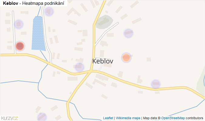 Mapa Keblov - Firmy v části obce.