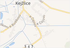 K Čejovu v obci Kejžlice - mapa ulice