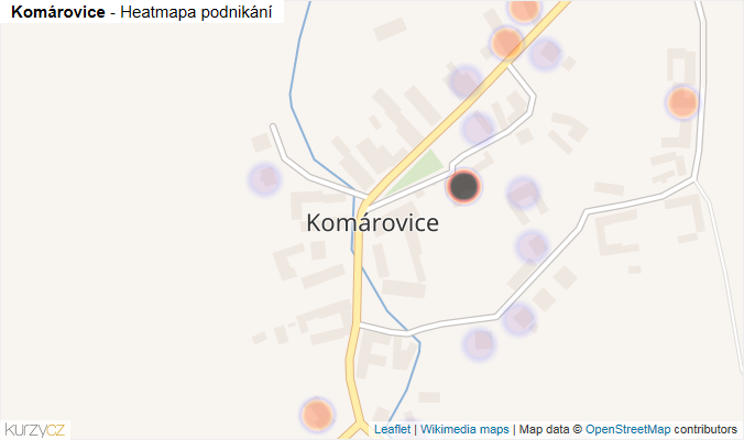 Mapa Komárovice - Firmy v části obce.