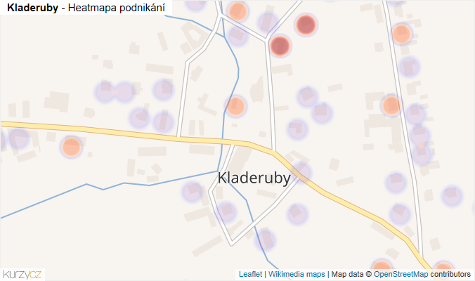 Mapa Kladeruby - Firmy v části obce.