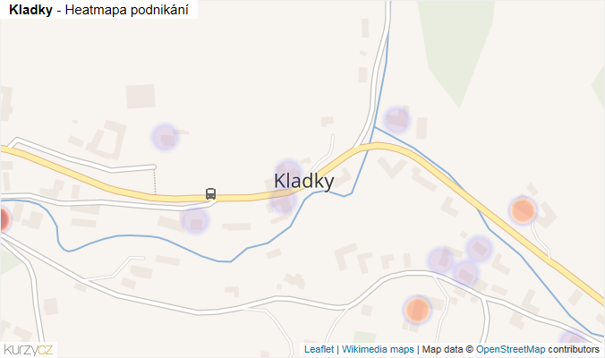 Mapa Kladky - Firmy v části obce.