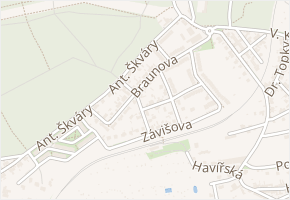 Braunova v obci Kladno - mapa ulice