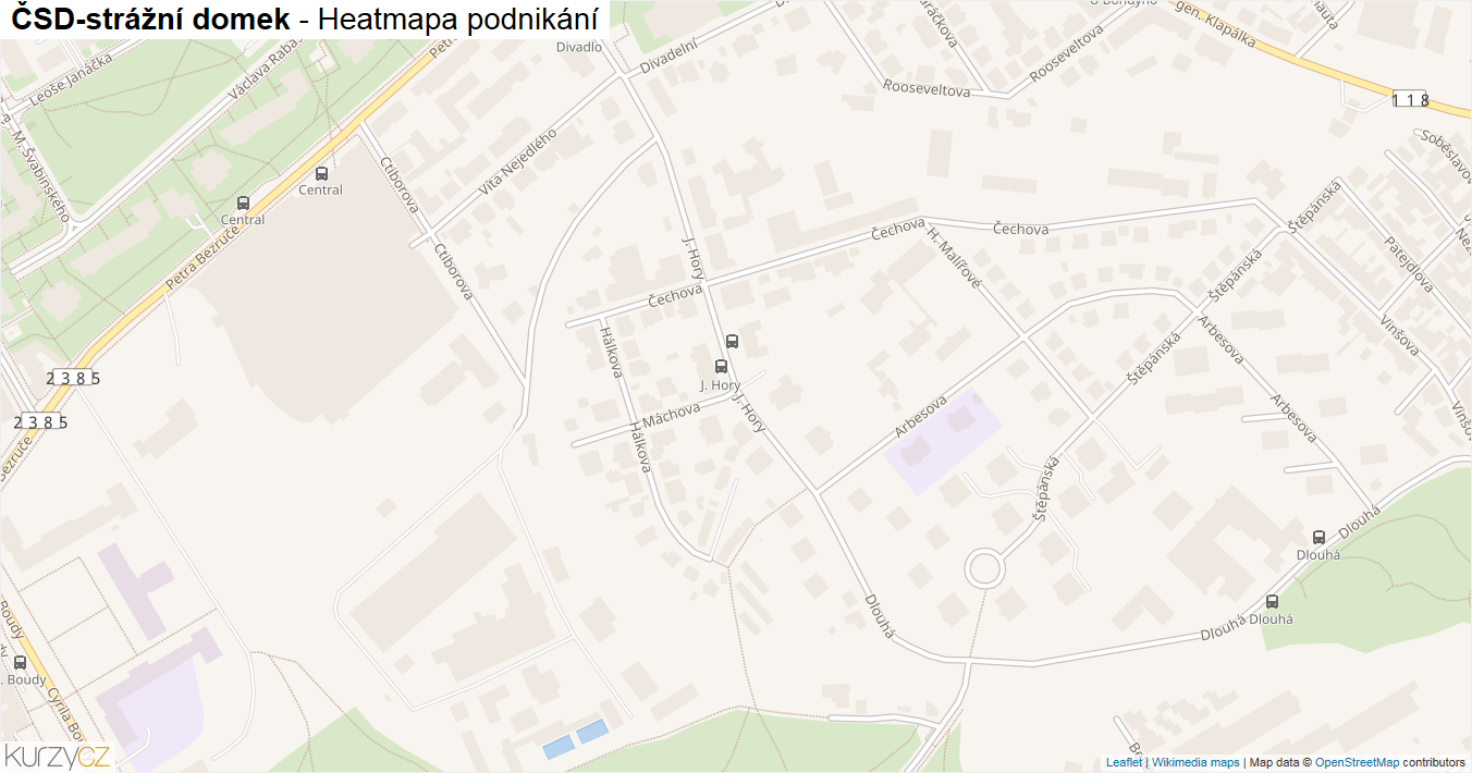 ČSD-strážní domek - mapa podnikání