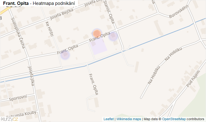 Mapa Frant. Oplta - Firmy v ulici.