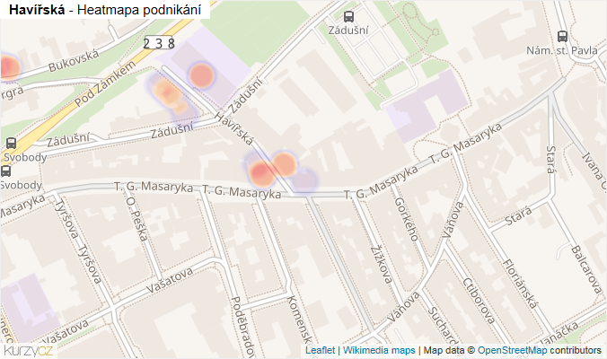 Mapa Havířská - Firmy v ulici.
