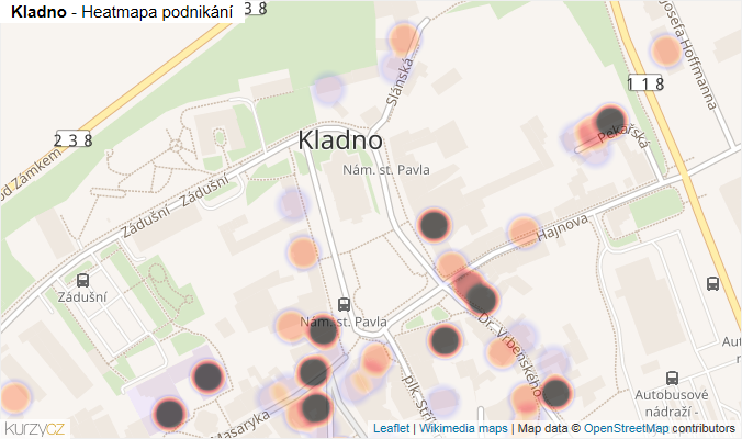 Mapa Kladno - Firmy v části obce.