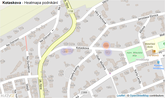 Mapa Kotaskova - Firmy v ulici.