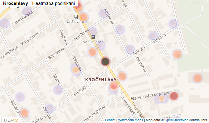 Mapa Kročehlavy - Firmy v části obce.