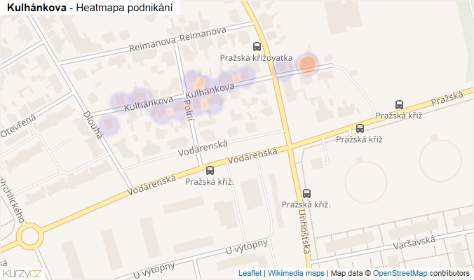 Mapa Kulhánkova - Firmy v ulici.