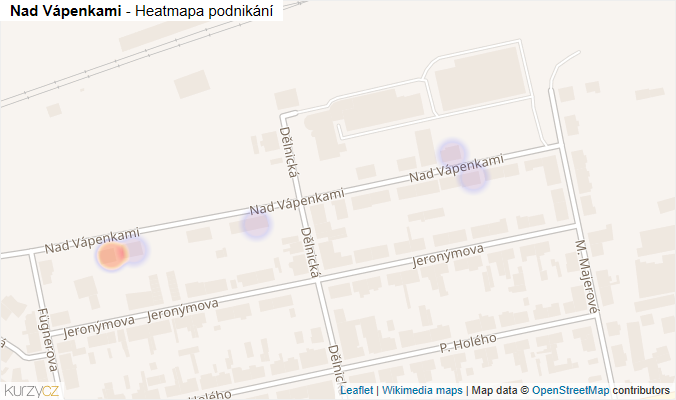 Mapa Nad Vápenkami - Firmy v ulici.