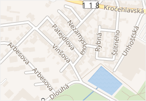 Nezamyslova v obci Kladno - mapa ulice