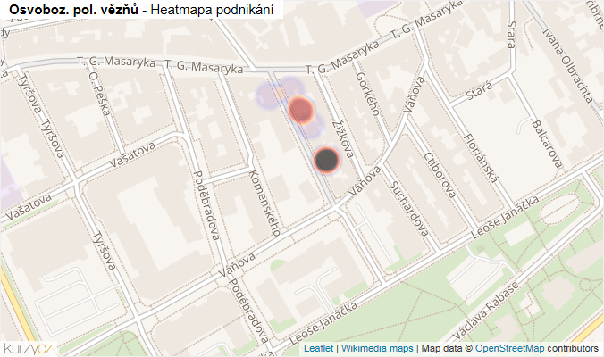 Mapa Osvoboz. pol. vězňů - Firmy v ulici.
