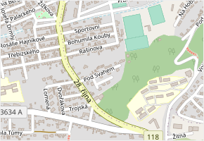 Pod Svahem v obci Kladno - mapa ulice