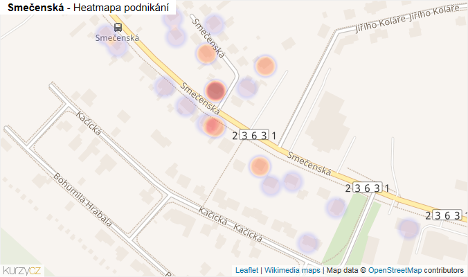 Mapa Smečenská - Firmy v ulici.