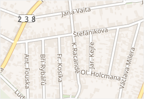 Štefánikova v obci Kladno - mapa ulice