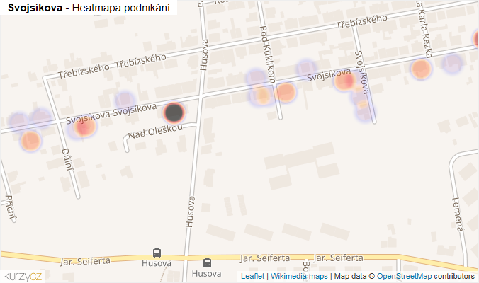 Mapa Svojsíkova - Firmy v ulici.