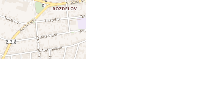Tolstého v obci Kladno - mapa ulice