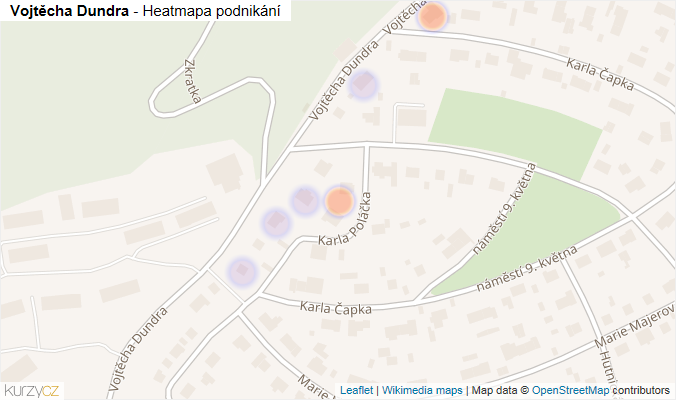 Mapa Vojtěcha Dundra - Firmy v ulici.