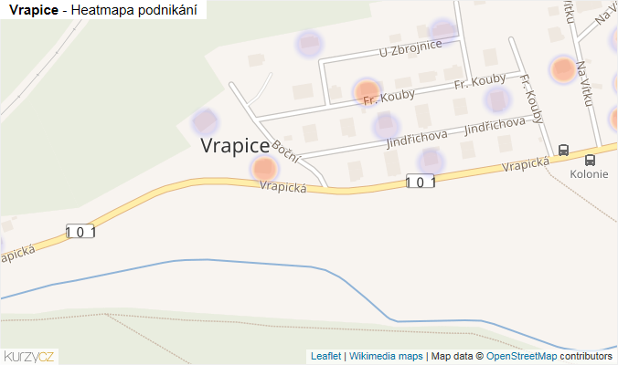 Mapa Vrapice - Firmy v části obce.
