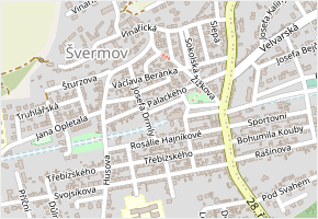 Za Parkem v obci Kladno - mapa ulice