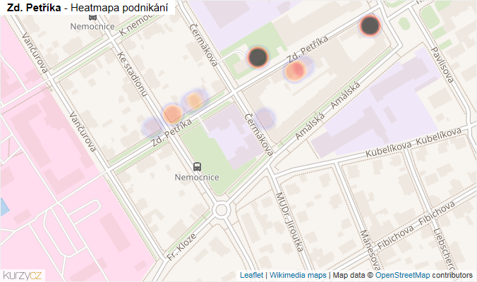 Mapa Zd. Petříka - Firmy v ulici.