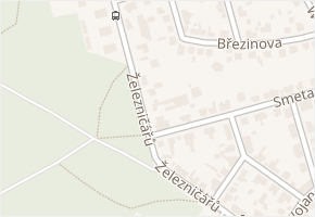 Železničářů v obci Kladno - mapa ulice